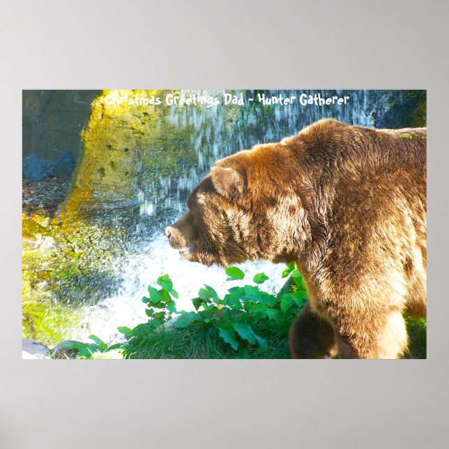 Póster Felicitaciones de Navidad Papá Hunter Gatherer (Frente)