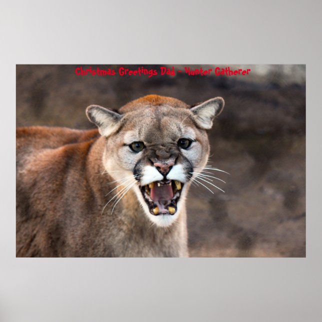 Póster Felicitaciones de Navidad Papá Hunter Gatherer (Frente)