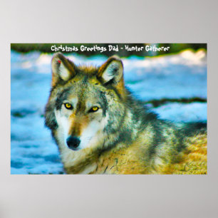 Póster Felicitaciones de Navidad Papá Hunter Gatherer