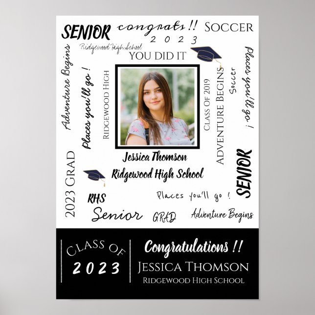 Póster Felicitaciones Foto Clase de Graduación 2023 (Frente)