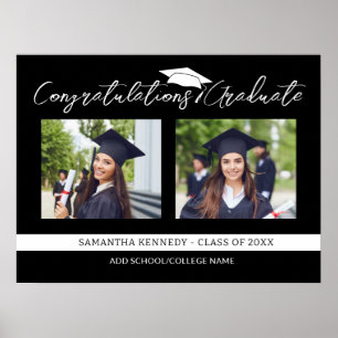 Póster Felicitaciones Grad 2025 Foto en blanco y negro