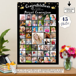 Póster Felicitaciones Graduado 45 Collage de fotos