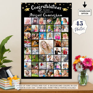 Póster Felicitaciones Graduado 45 Collage de fotos