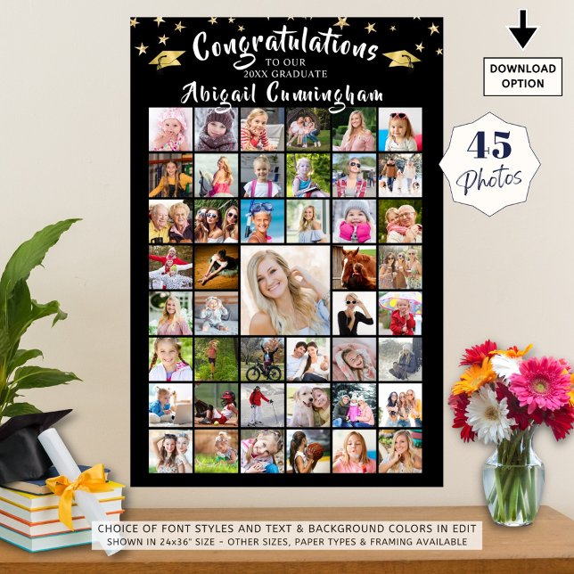 Póster Felicitaciones Graduado 45 Collage de fotos (Subido por el creador)