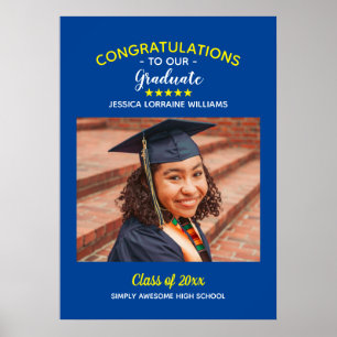Póster Felicitaciones Graduado Graduación Foto Personaliz