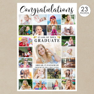 Póster Felicitaciones Modernas Graduado 23 Collage de Fot