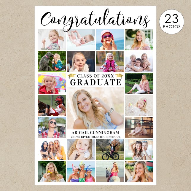 Póster Felicitaciones Modernas Graduado 23 Collage de Fot (Subido por el creador)