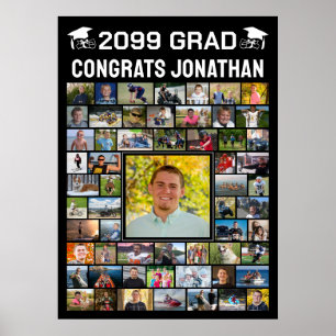 Póster Felicitaciones Modernas Graduado 59 Collage de Fot
