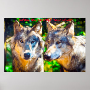 Póster Felicitaciones navideñas al abuelo Hunter Gatherer