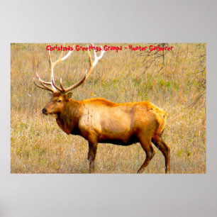Póster Felicitaciones navideñas al abuelo Hunter Gatherer