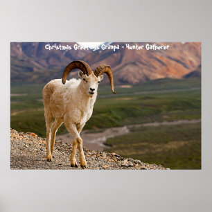 Póster Felicitaciones navideñas al abuelo Hunter Gatherer