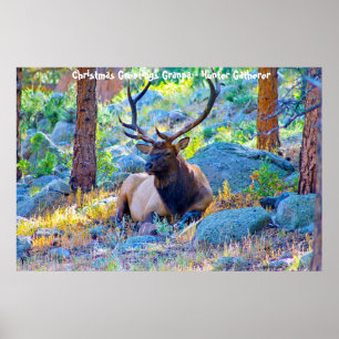 Póster Felicitaciones navideñas al abuelo Hunter Gatherer