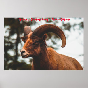 Póster Felicitaciones navideñas al abuelo Hunter Gatherer