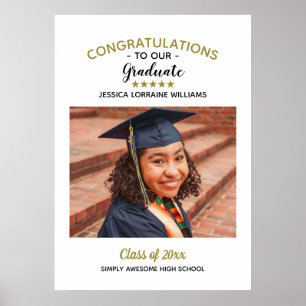 Póster Felicitaciones Personalizado Foto Graduada