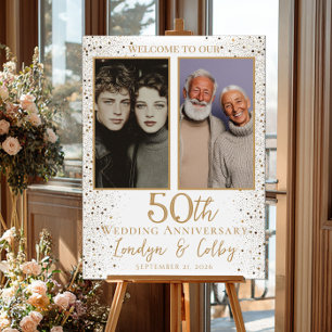 Póster Felicitaciones por aniversario de bodas collage de