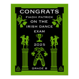 Póster Felicitaciones por baile irlandés