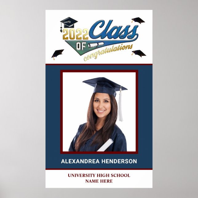 Póster Felicitaciones por la clase de graduación de posgr (Frente)