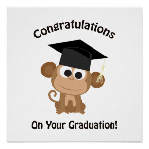 Póster felicitaciones por tu mono de graduación
