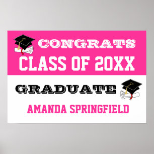 Póster Felicitaciones Poster de pancartas rosado