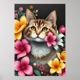 Póster Feline en pleno florecimiento