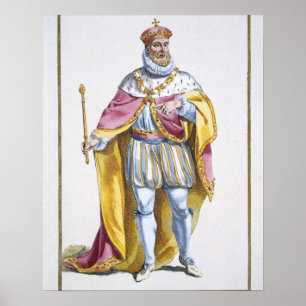 Póster Felipe II (1527-98) Rey de España de "Receuil de