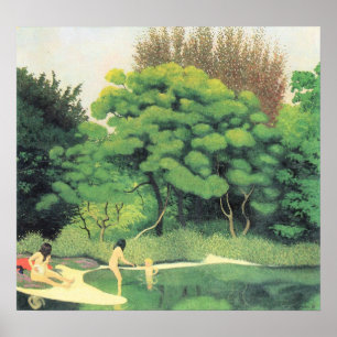 Póster Félix Vallotton-Bathers en el bosque