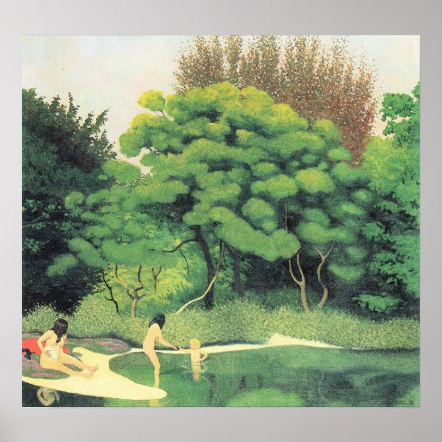 Póster Félix Vallotton-Bathers en el bosque (Frente)