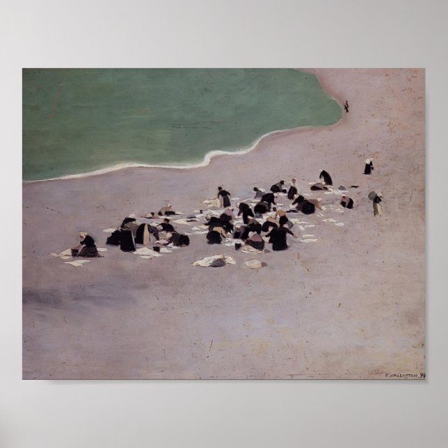 Póster Felix Vallotton-Washerwoman en Etretat (Frente)