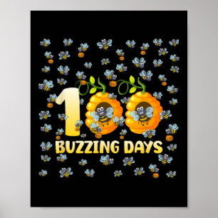 Póster Feliz 100.º Día De Escuela Abejas Colmena 100 Zumb