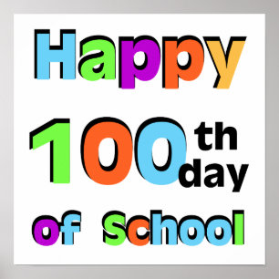 Póster Feliz 100° día de clases