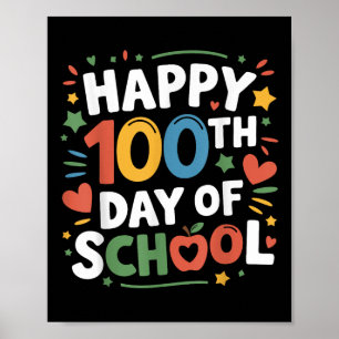 Póster Feliz 100° Día de Colorido Colorido 100 Días Intel