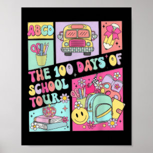 Póster Feliz 100° Día De Enseñanza 100 Días Escolares