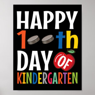 Póster Feliz 100° Día de Enseñanza Preescolar