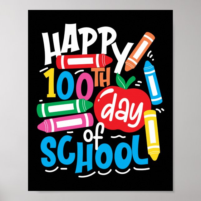 Póster Feliz 100° Día De La Escuela (Frente)