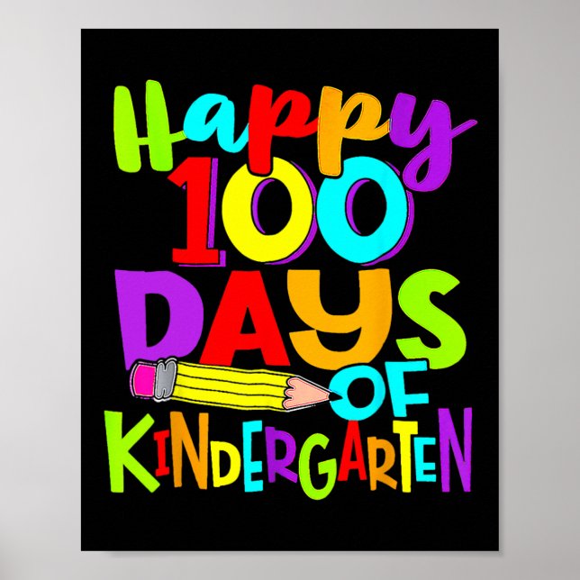 Póster Feliz 100° Día De La Infancia 100 Días De Escuela (Frente)