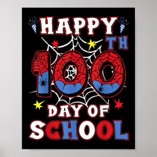 Póster Feliz 100° Día de Niños Chicas Niños Araña 1
