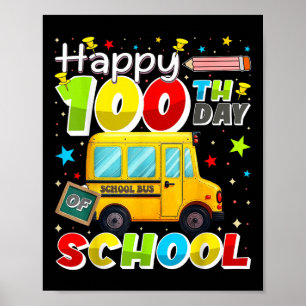 Póster Feliz 100° Día del Conductor De Autobuses Escolare