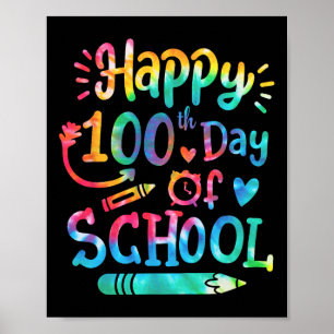 Póster Feliz 100° Día Del Día Del Ataque Escolar 100 Días