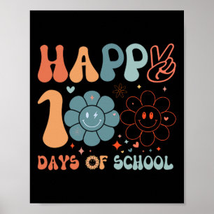 Póster Feliz 100° Día del Estudiante Groovy Maestra W