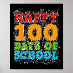 Póster Feliz 100° Día del Maestro Escolar Niños Estudiant
