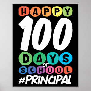 Póster Feliz 100 Días De Directora Escolar
