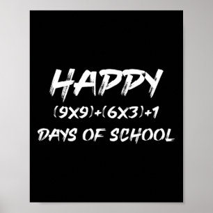Póster Feliz 100 Días De Diversión Escolar Para El Amo De