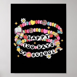 Póster Feliz 100 Días De Escolar De Estudiante De Pulsera