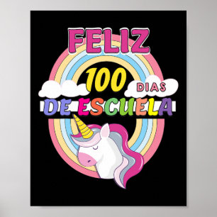 Póster Feliz 100 Días De Escuela 100 Días De Escuela