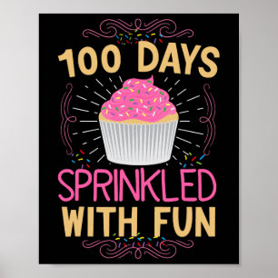 Póster Feliz 100 Días Escolares 100 Días Rodeados De Fu