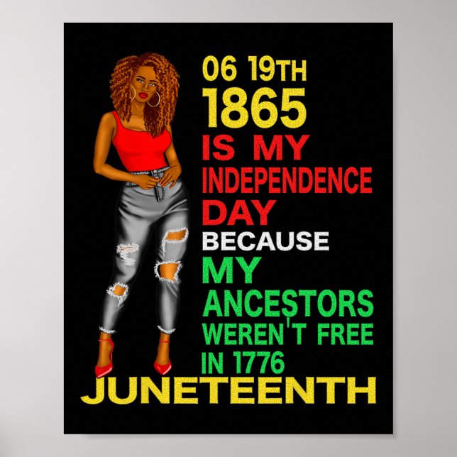 Póster Feliz 10 de junio es mi Día de la Independencia Ne (Frente)