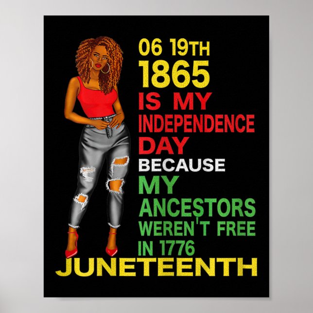 Póster Feliz 10 de junio es mi Día de la Independencia Ne (Frente)