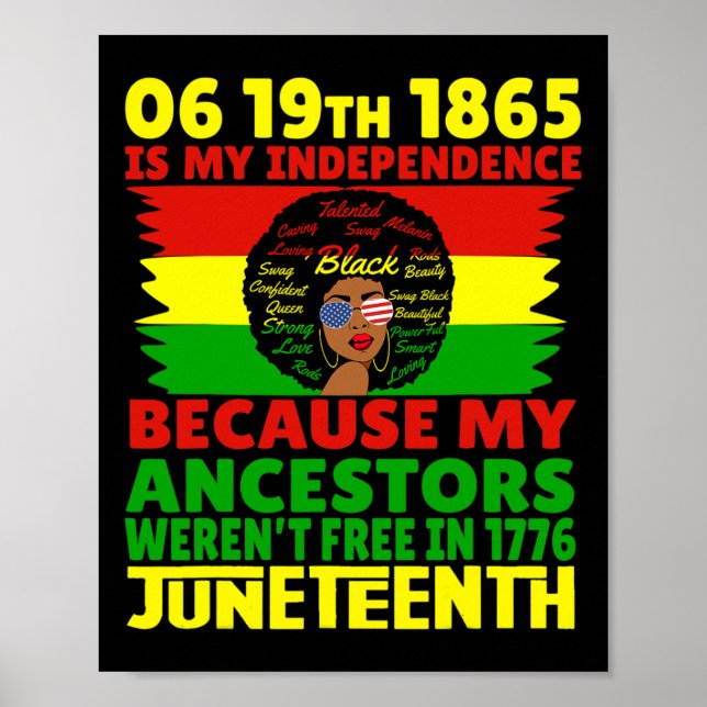 Póster Feliz 10 de junio es mi Día de la Independencia Ne (Frente)