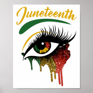 Póster Feliz 18 de junio de 1865 ojos brillantes Melanin