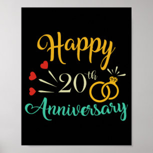 Póster Feliz 20° Aniversario coincidiendo Parejas 20 Años